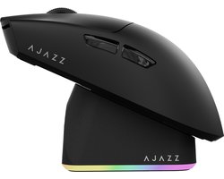 Ajazz AJ139 V2 MC – Draadloze Gaming Muis – PAW3311 – 12.000 DPI – Tri-Mode – 1000Hz – RGB Oplaadstation – Inclusief Opberghoes - Zwart