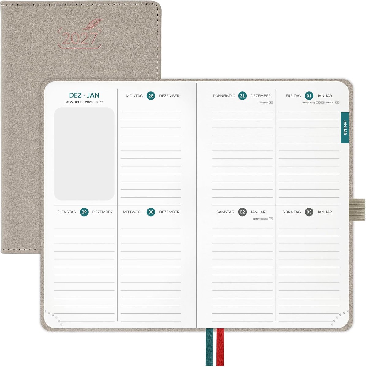 Zakagenda 2027 klein - PU-leer - Harde kaft - Perfect voor organisatie - m-winkel