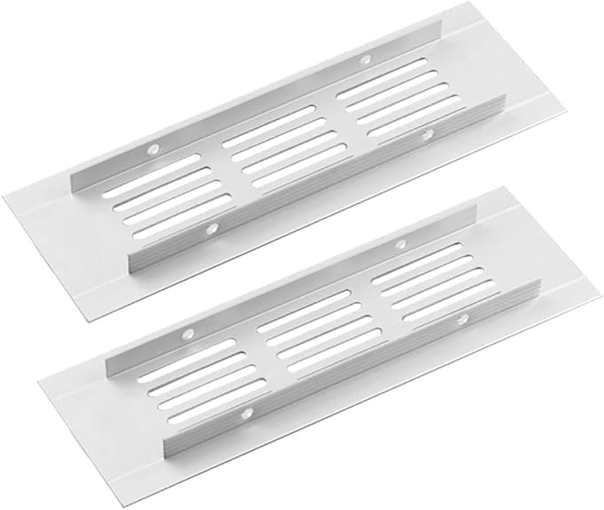 2 Stks Air Vent Grille Cover, Aluminium Keuken Ventilatierooster Rechthoekige Uitlaat Grille Kast Vents met Schroef - ShopVlot