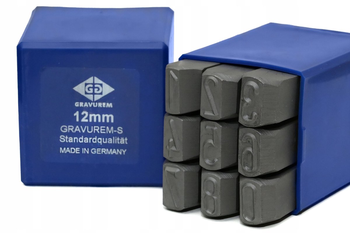 Nummerstempels Cijfers 0-9 12mm - Merkloos