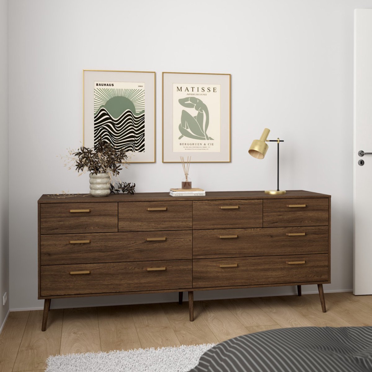 Dressoir Dubbel Tone 4+ 4 lades Narbonne Eikenlook - Giga Living