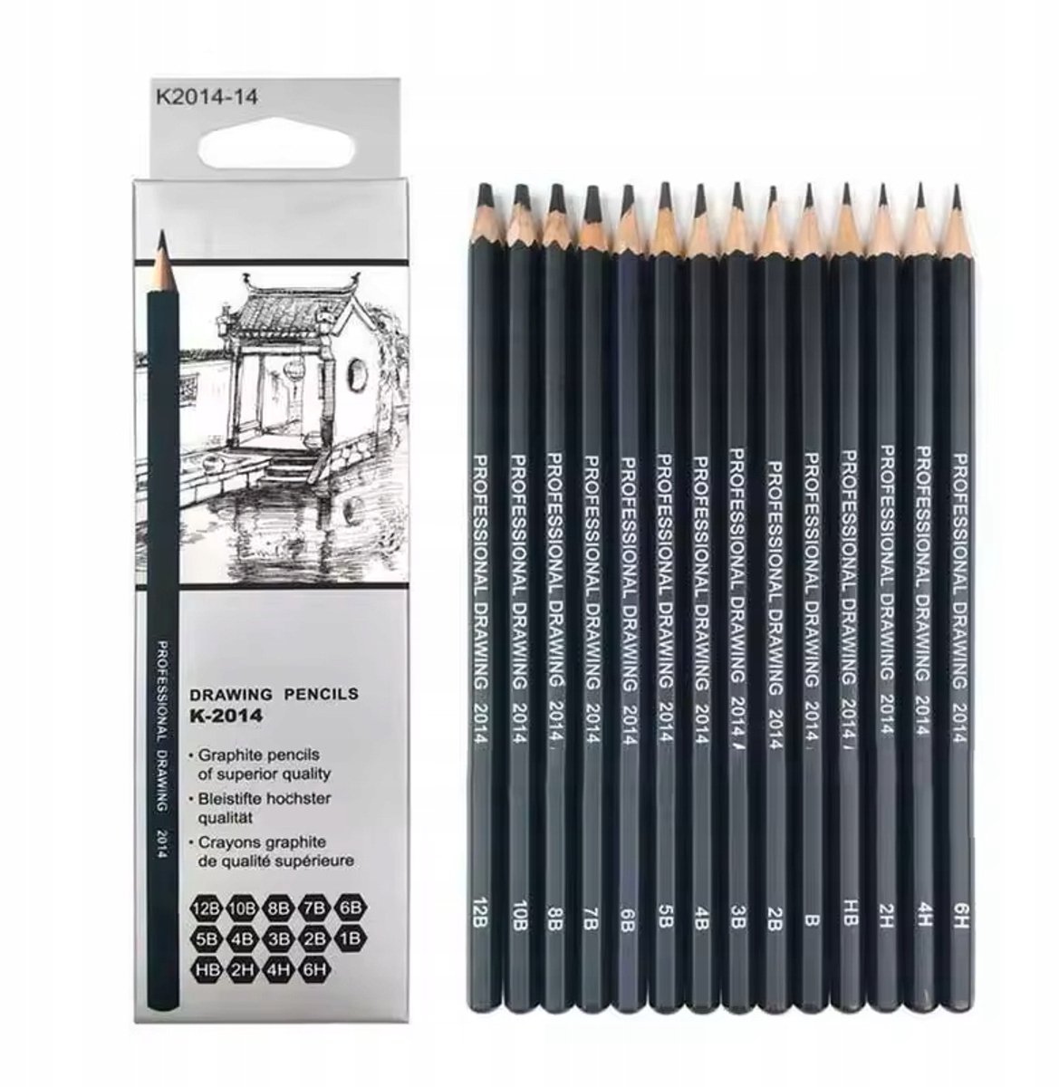 Professionele Teken- en Schetsoverloden Set (14 stuks, 12B-6H)