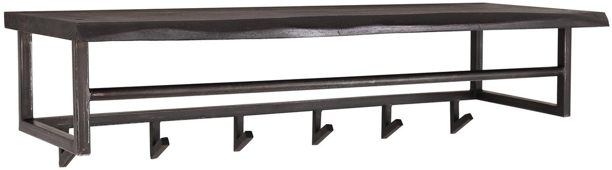 Giga Meubel Kapstok Yucon - Zwart Metaal - 6 Haken - 100x30x27cm