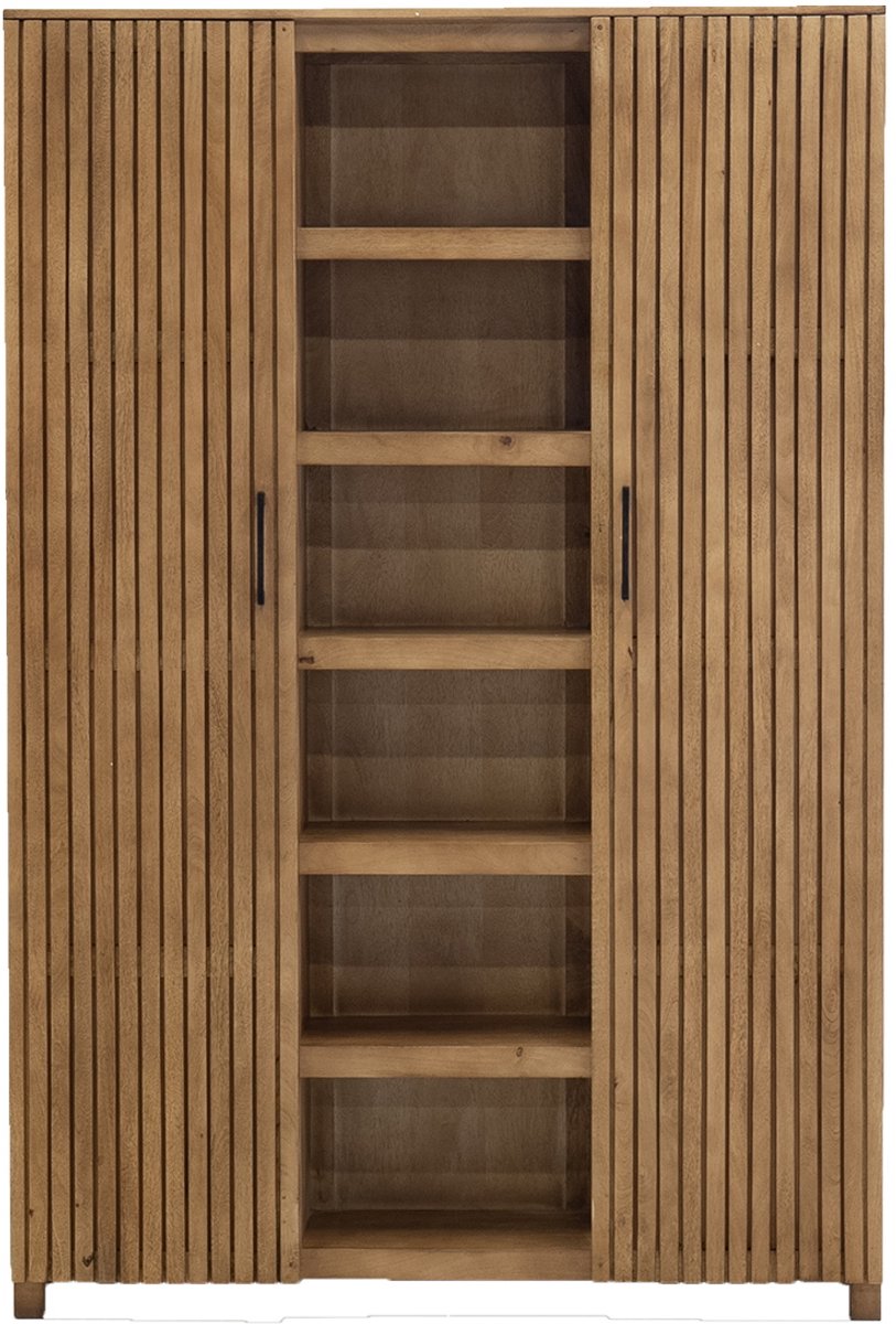 Giga Meubel Wandkast Tobi - Mangohout - Naturel - 140x40x210cm