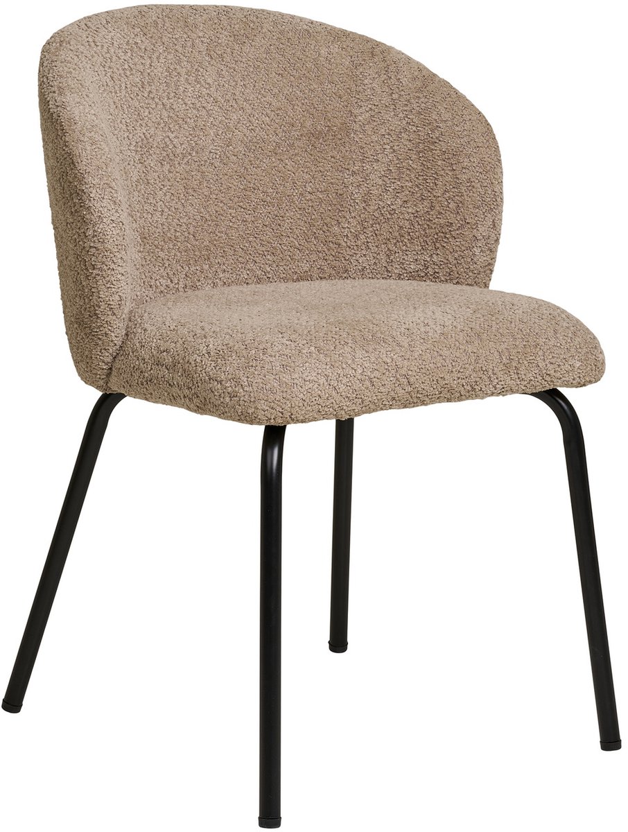 House Nordic Eetkamerstoel Safira - Bouclé - Beige - Set van 2