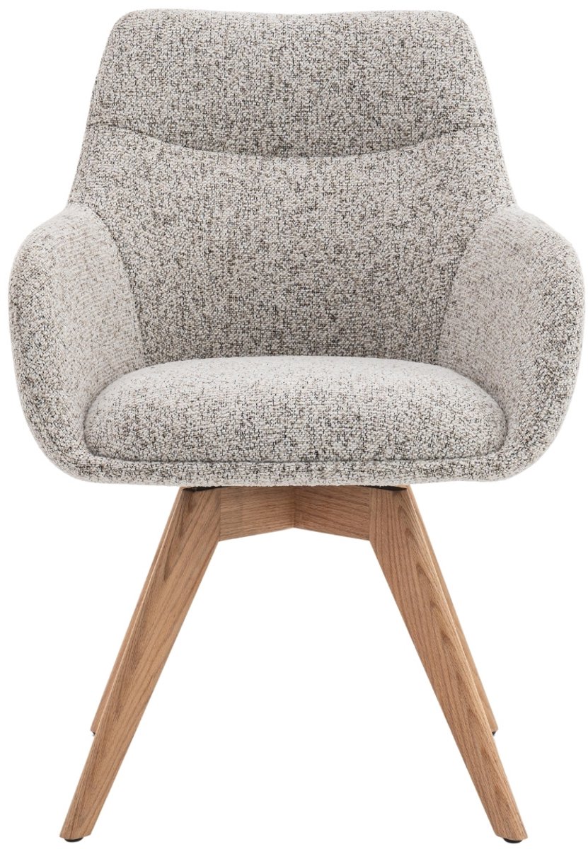 DÉJA Living Eetkamerstoel Noé - Beige/Naturel - Draaibaar - Set van 2