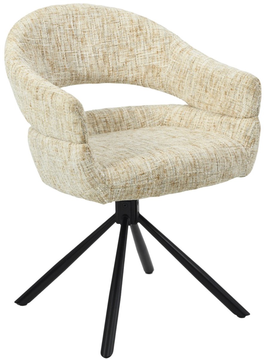 DÉJA Living Eetkamerstoel Zoë - Taupe - Draaibaar - Set van 2