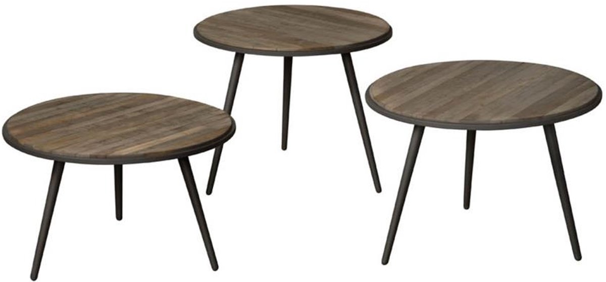 Tower Living Bijzettafel Turi - Rond Bruin Hout - Ø55x45cm