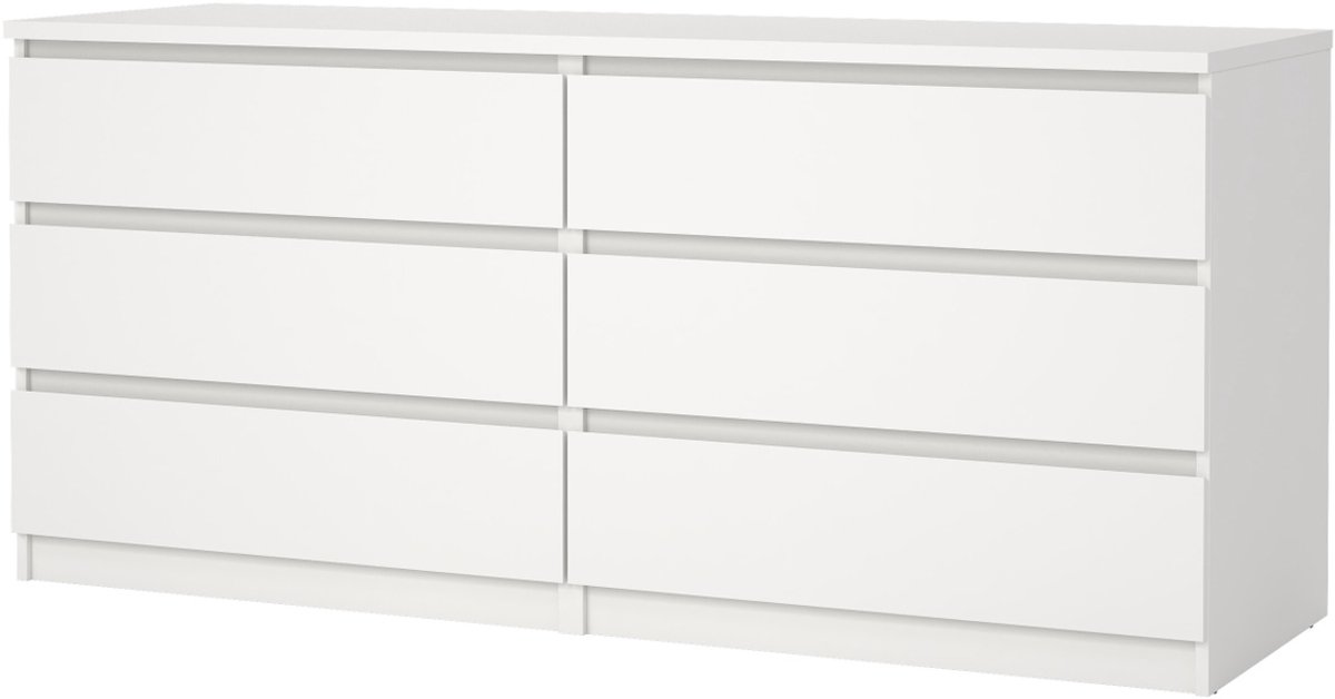 Dressoir Dubbel Ylva 6 lades Wit - Giga Living