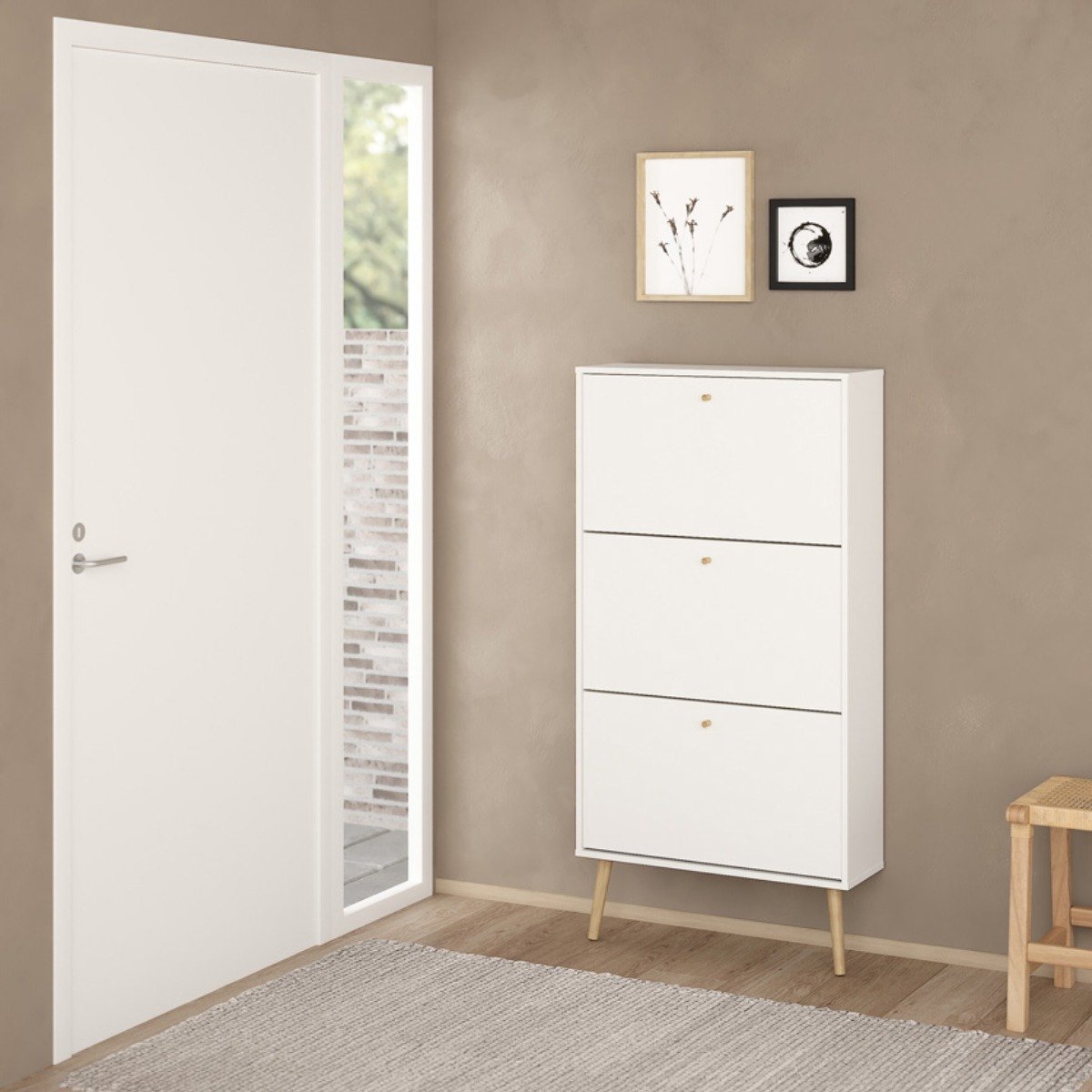 Giga Living Schoenenkast Bodo - Wit - 70x24x139cm