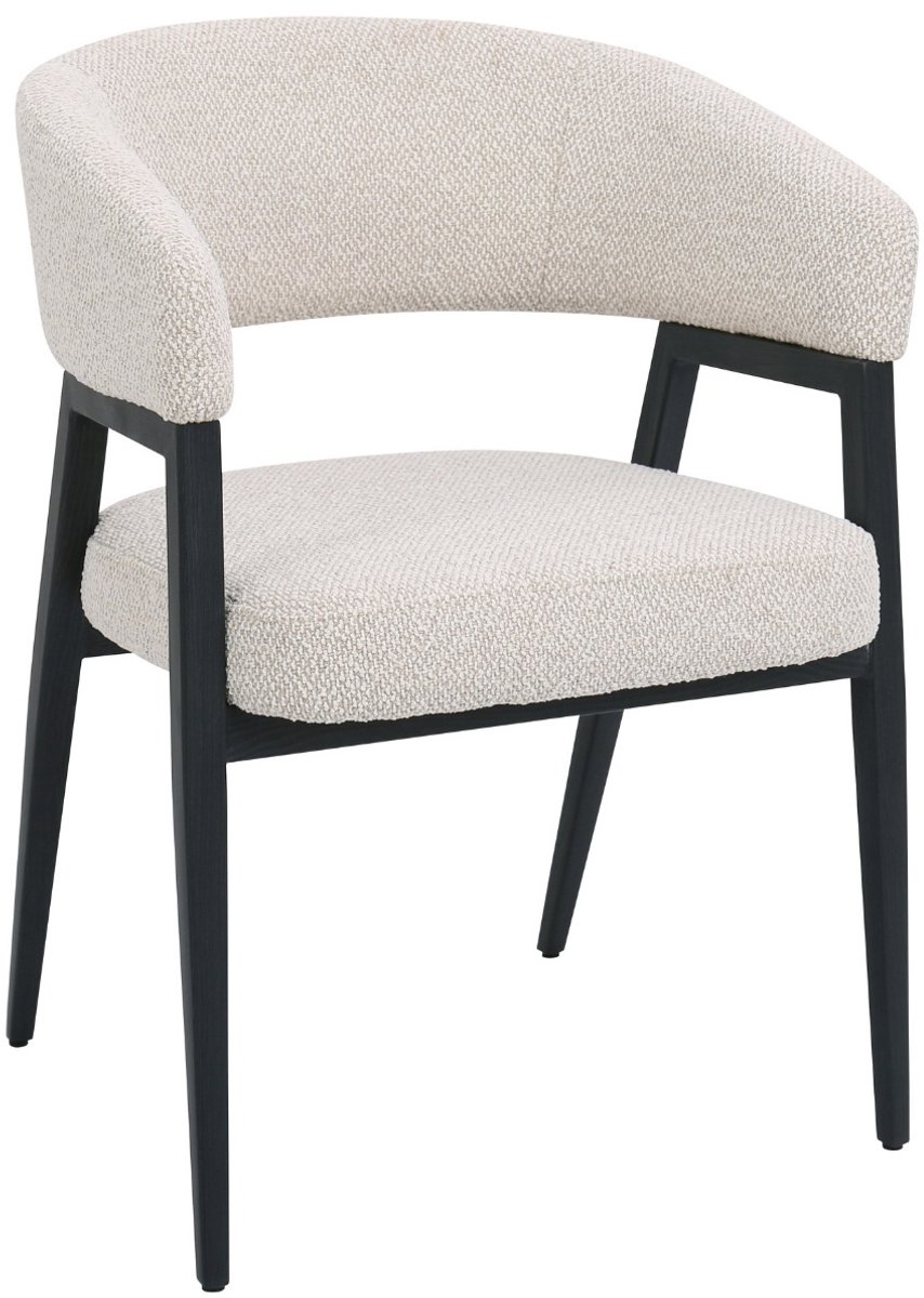 DÉJA Living Eetkamerstoel Fureso - Beige/Zwart - Set van 2