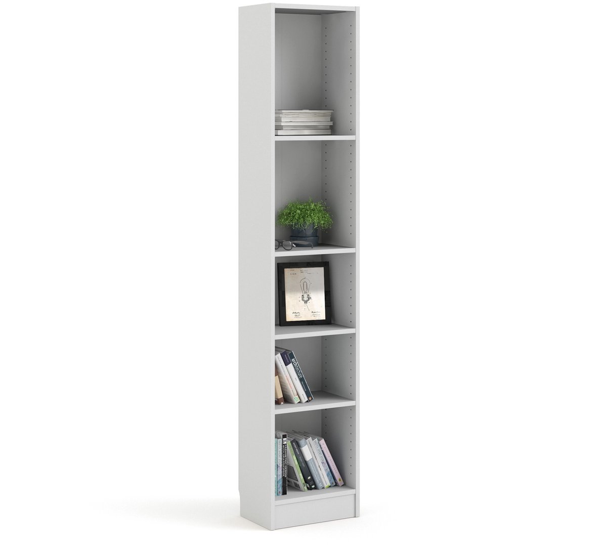 Giga Living Boekenkast Basic - Wit - 40x203cm