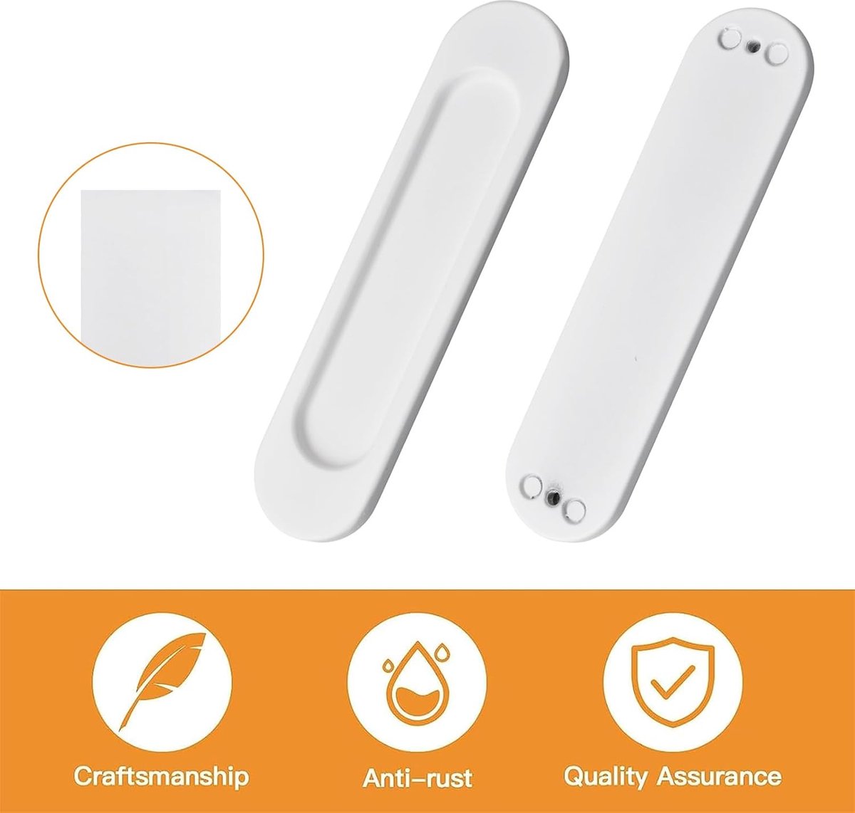 Ovale schuifdeurgrepen 15 cm - zelfklevend aluminium - modern design - ideaal voor deuren en kasten - ShopVlot