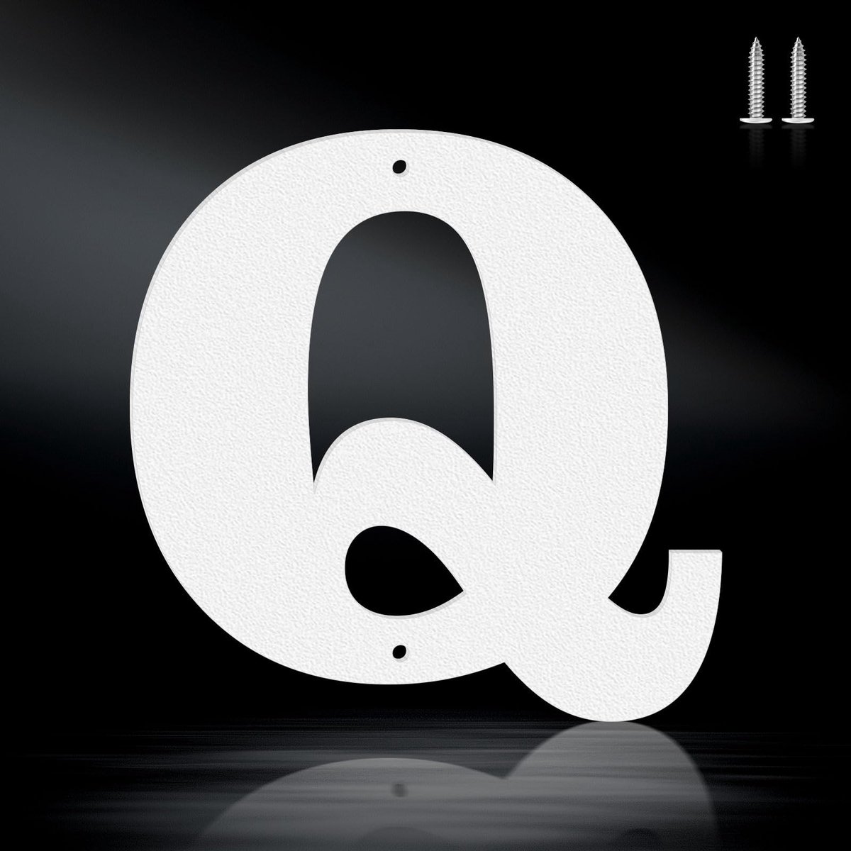 Moderne huisnummers voor buiten, 15,2 cm, weerbestendig met matte afwerking (letter Q)