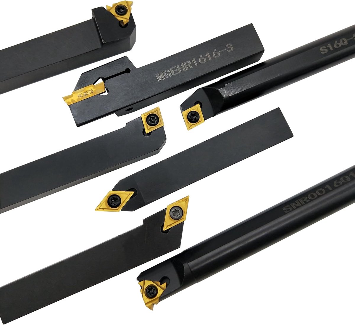 21 Pcs 16mm Turning Tool, 7 Pieces Turning Tool Holders, for Turning Grooves, Wire Milling and Other Machining, with - ShopVlot
