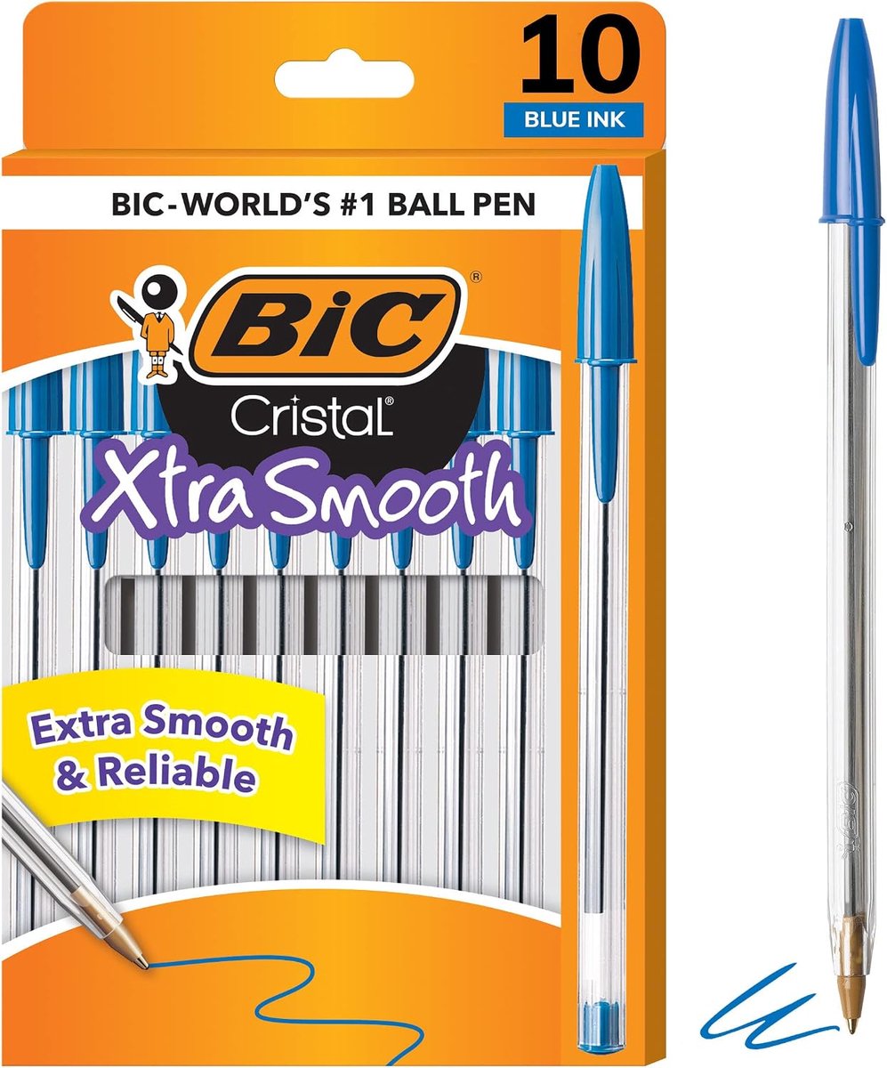 BIC Cristal Xtra Smooth Balpennen - 1,0 mm - Blauw - 10 stuks