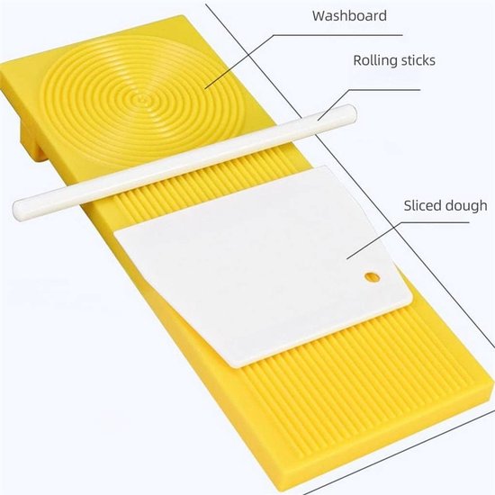 2 set - Pastaplank - Italiaanse pastaplank - Kneedplank - Noedelplank - Bakplank voor deeg - Handmatige pastamaker - Gnocchiplank - Keukenaccessoires - Geel - 10x24,5cm - Te gebruiken voor het maken van macaroni, italiaanse aardappelknoedels en pasta — afbeelding 3