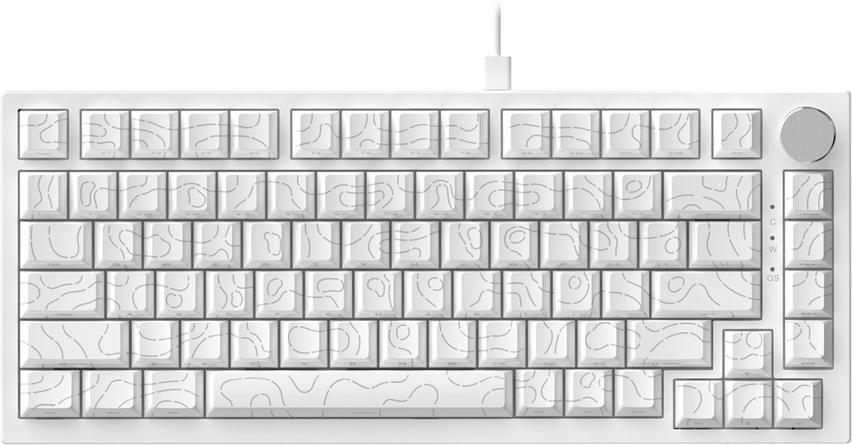 Ajazz AK820 - Mechanisch Toetsenbord 75% - Contourlijn wit thumbnail 2