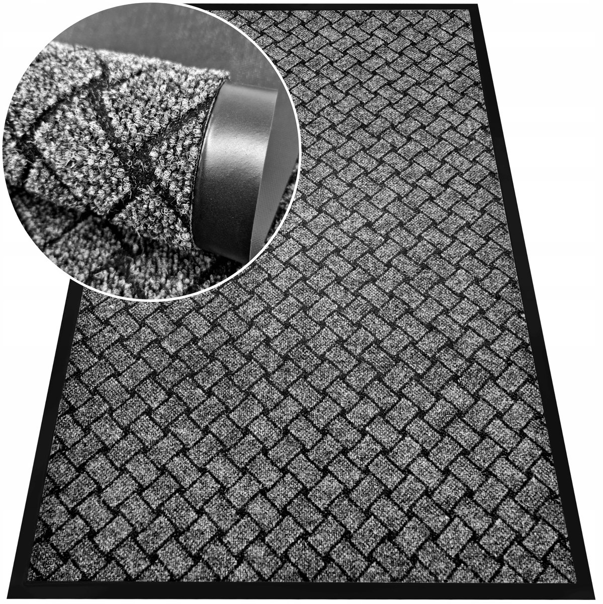 Deurmat 80x120 cm Grijs - Antislip PVC Onderkant - Boho Stijl