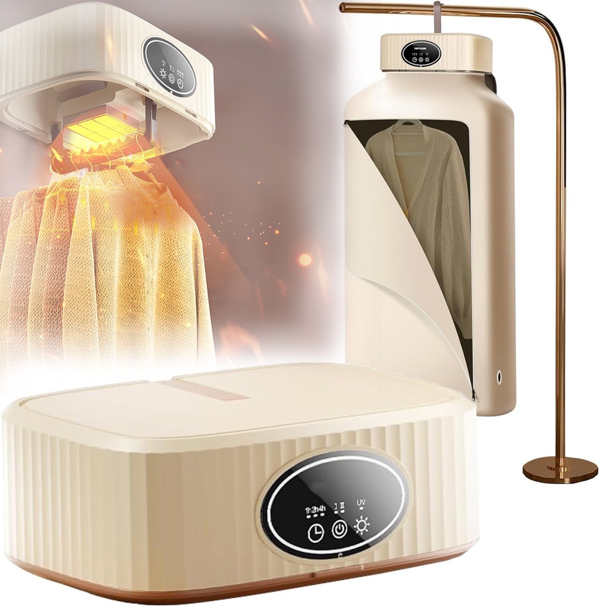 Draagbare Wasdroger, Opvouwbare Mini-Wasdroger, Multifunctionele Droogmachine Met Timer, 2-Snelhedenregeling.