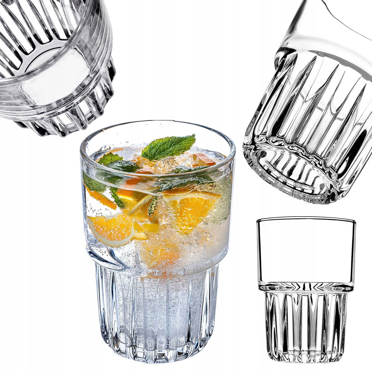 Kadax Geribbelde Glazen 320ml - Set van 1, Vaatwasserbestendig