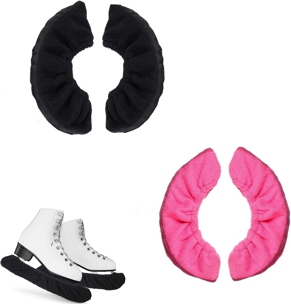 Schaatsbeschermers - Zwart/Fuchsia - 35 cm - Elastische Beschermhoezen - Voor Volwassenen en Kinderen