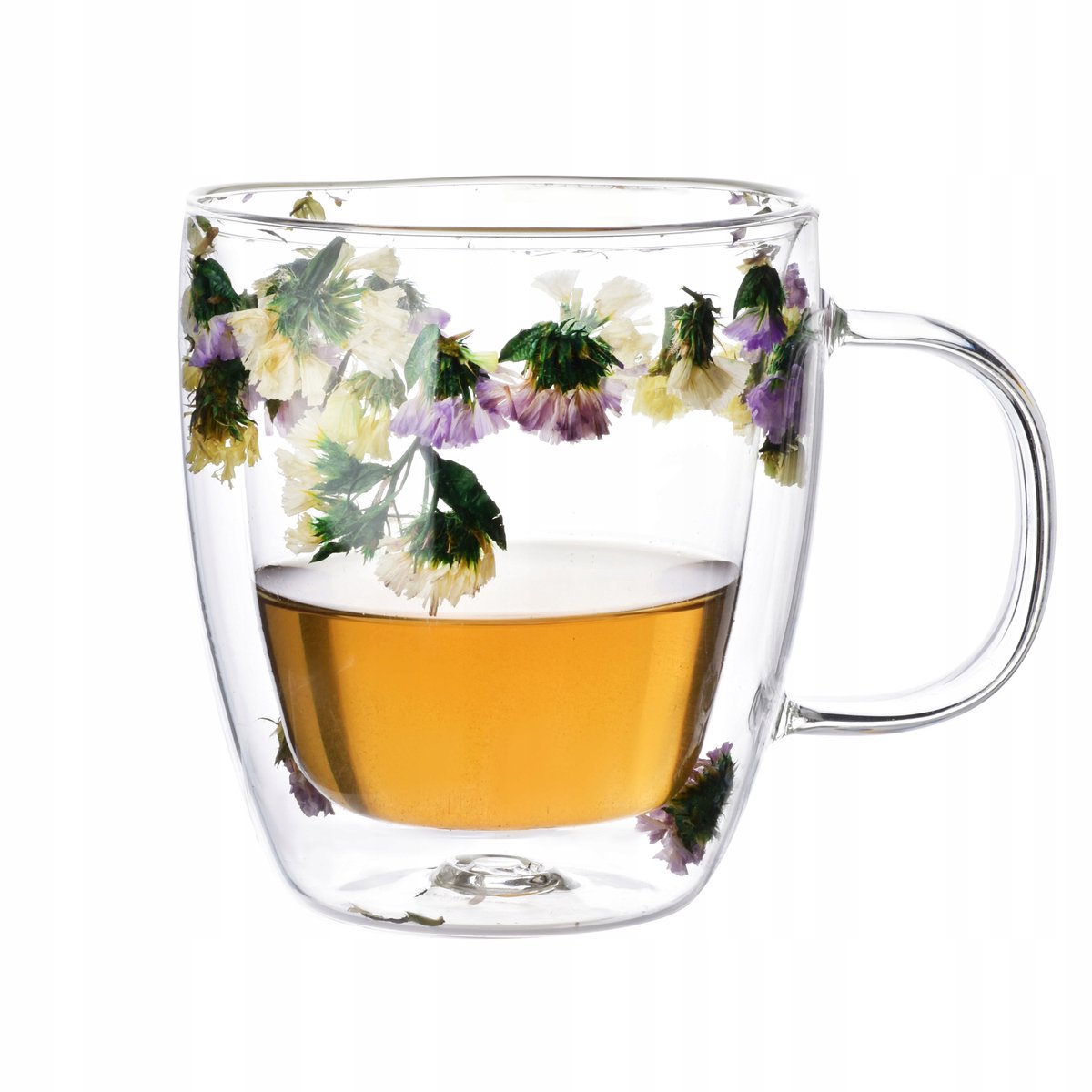 Merkloos Thermische Mok met Gedroogde Bloemen - 350ml