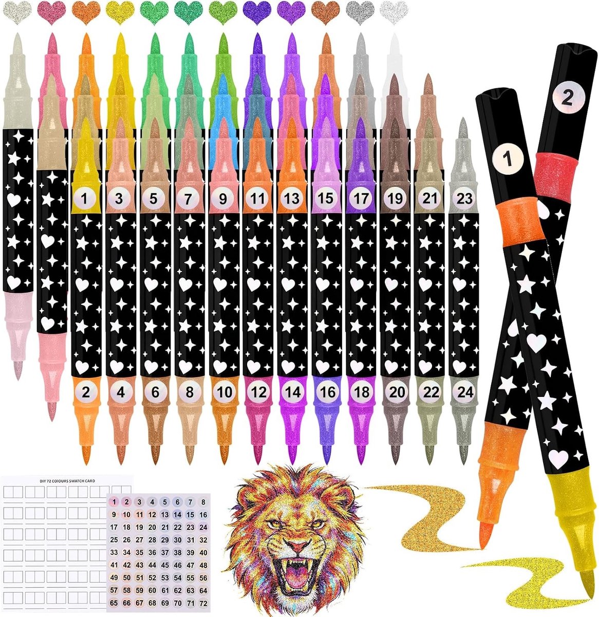 Glitterstiften - Multicolor - 36 Stuks - Creatieve Stiften voor Kunst en Hobby