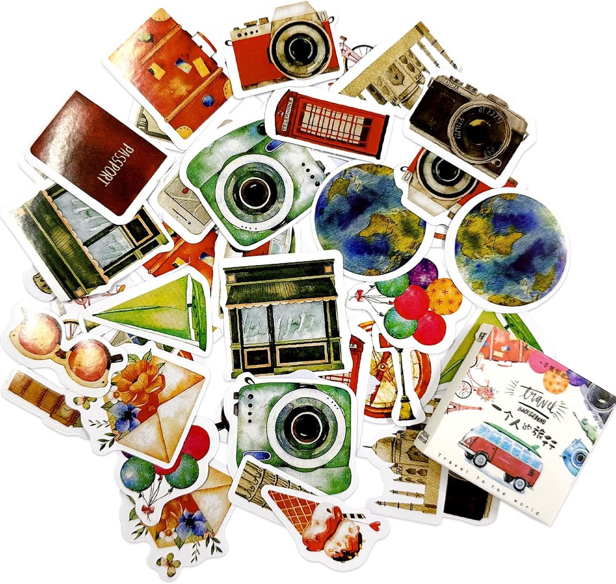Scrapbook stickers 90pcs - zelfklevende mini stickers - kleurrijk design - perfect voor dagboek en laptop - ShopVlot