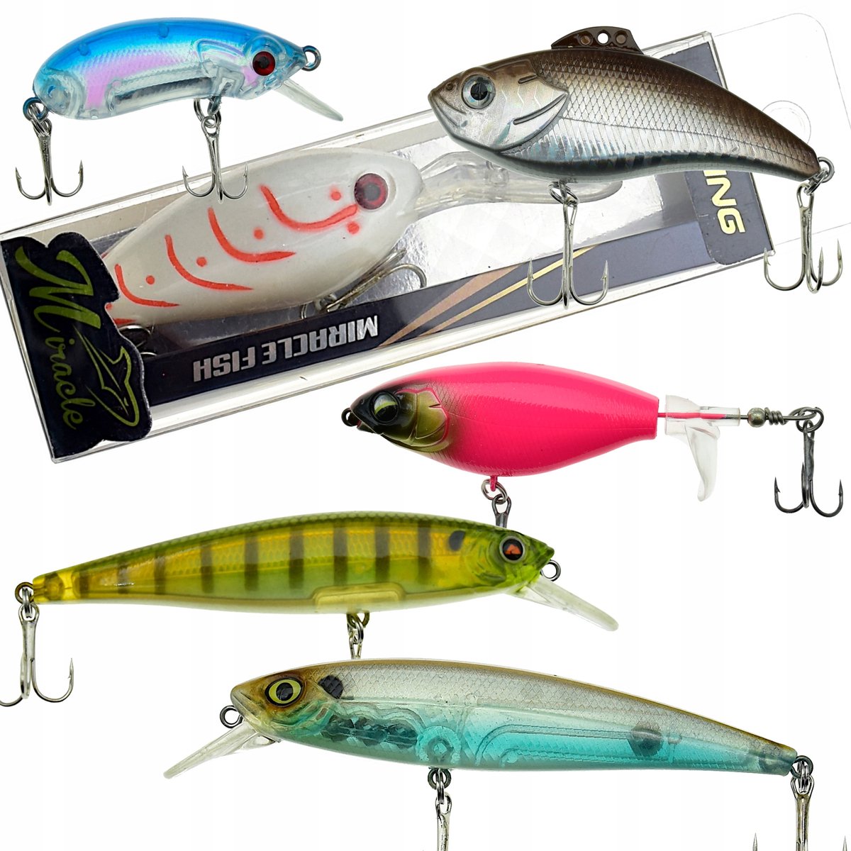 Set van 5 Wobblers voor Baars en Snoek - Visgerei