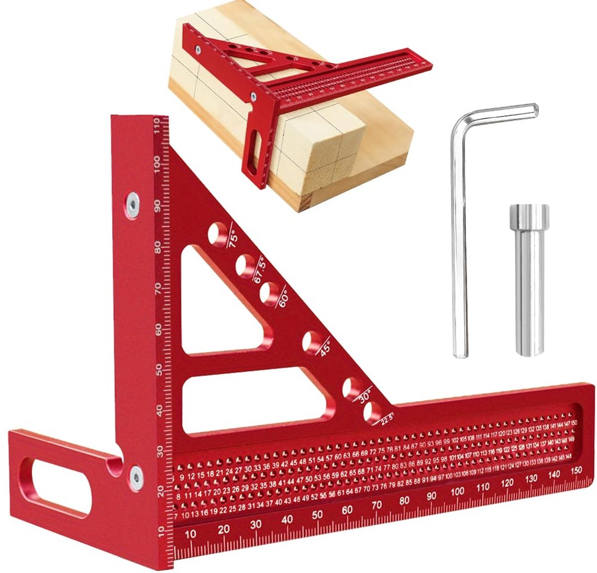 3D meetlat - Aluminium combinatiehoek - Precisie-instrument - Ideaal voor houtbewerking - ShopVlot