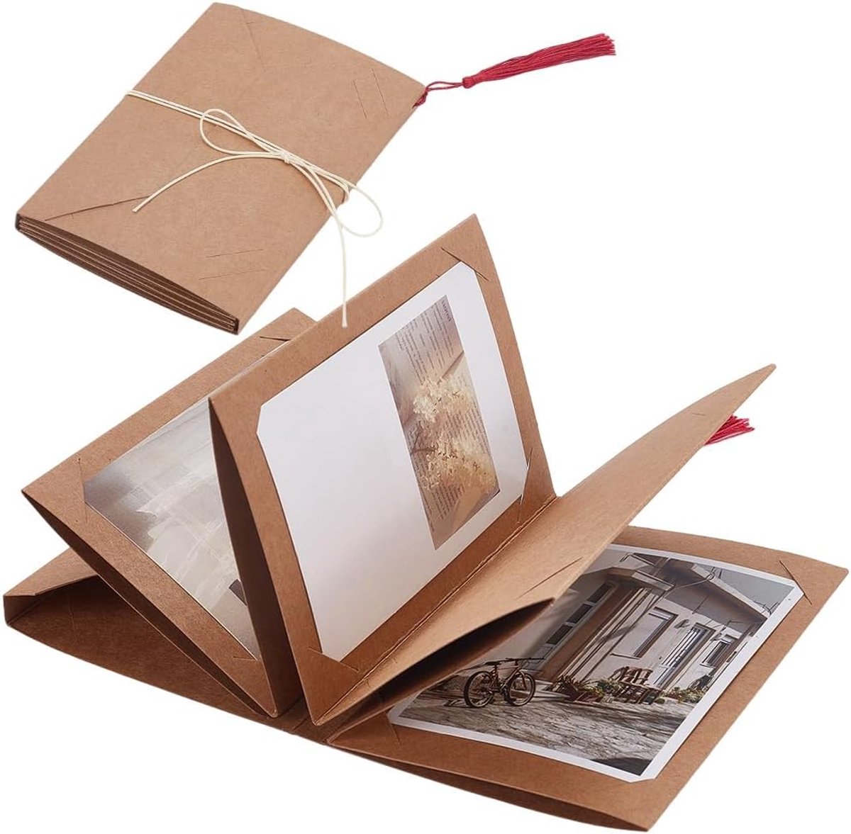 Fotoboek 2 x 7 cm - Vouwbaar - Camel Vintage - Voor het vastleggen van herinneringen - ShopVlot