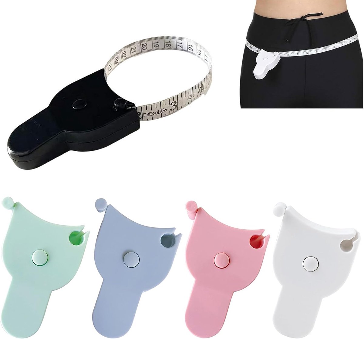 Meetlint 5 stuks - zachte naaimeter - retractabel - ideaal voor het meten van taille - ShopVlot