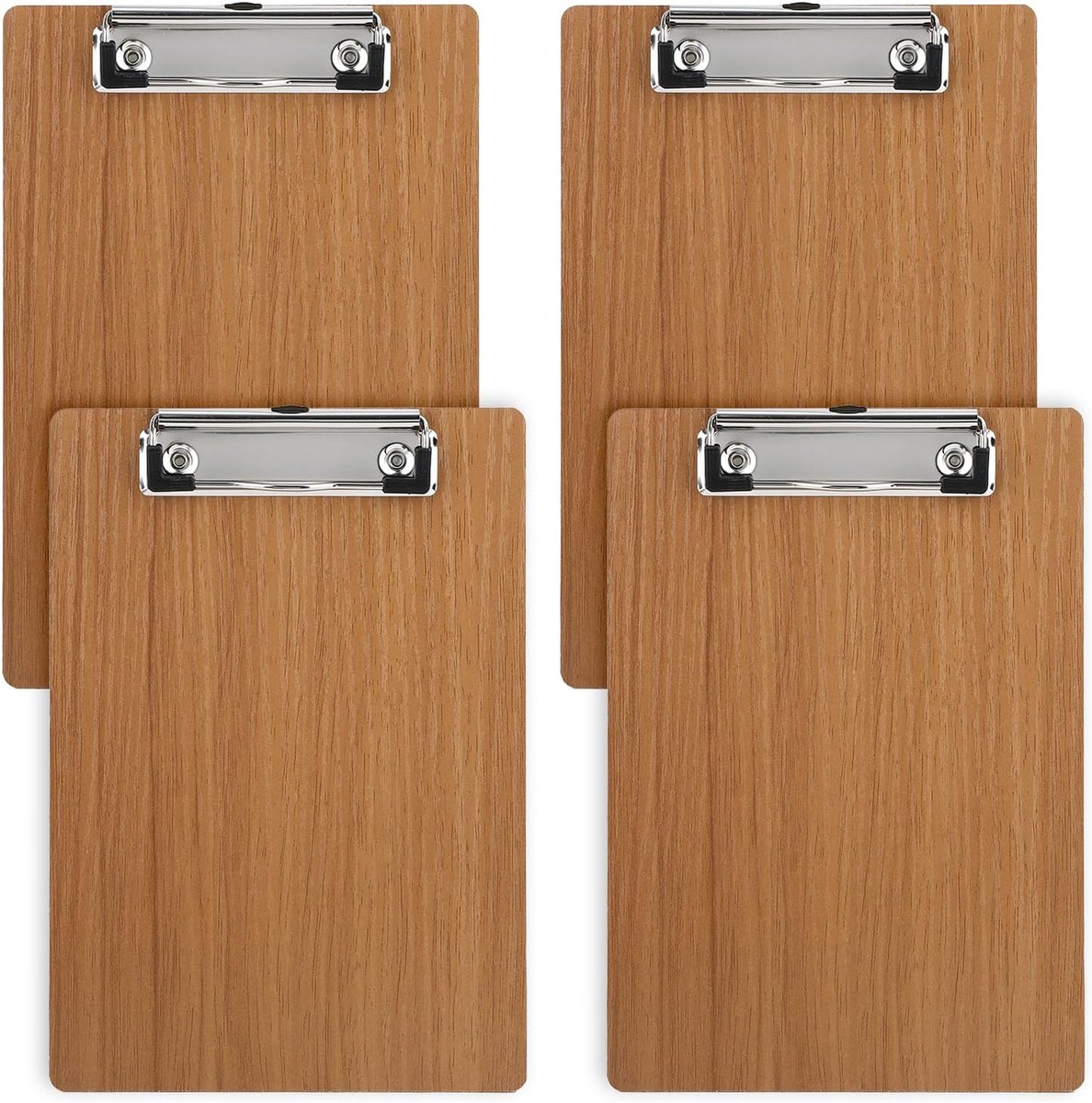 4 stuks klembord A5 hout, klemplankset met metalen klem, klemborden schrijfplaat tussenplank voor kantoor, school - ShopVlot