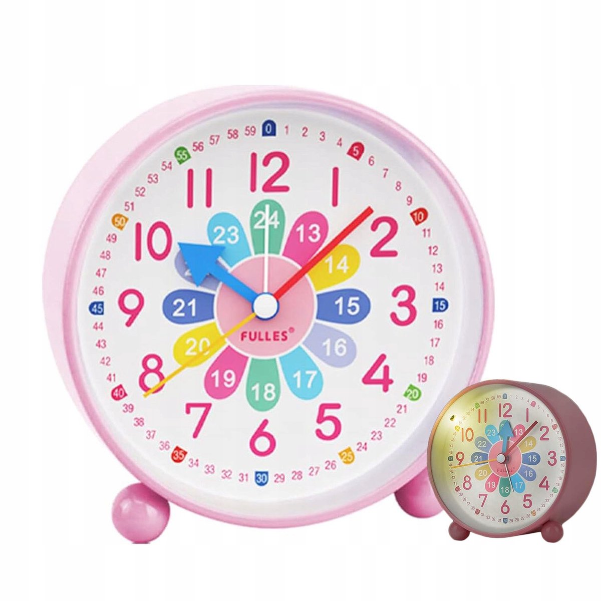 Merkloos Kinderwekker met Nachtlampje - Stille Analoge Klok