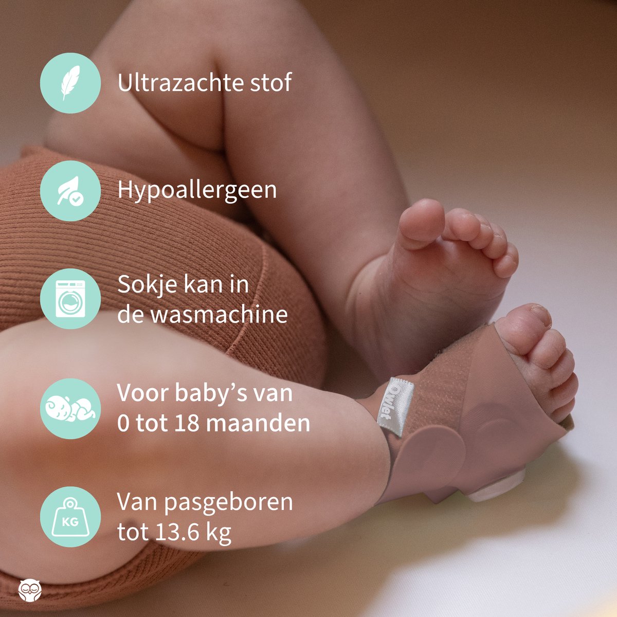 Owlet Dream Sock™ - Slimme Babyfoon die hartslag & zuurstof meet - Baby monitor die medisch gecertificeerd is voor baby's van 0 tot 18 maand - Mint thumbnail 2