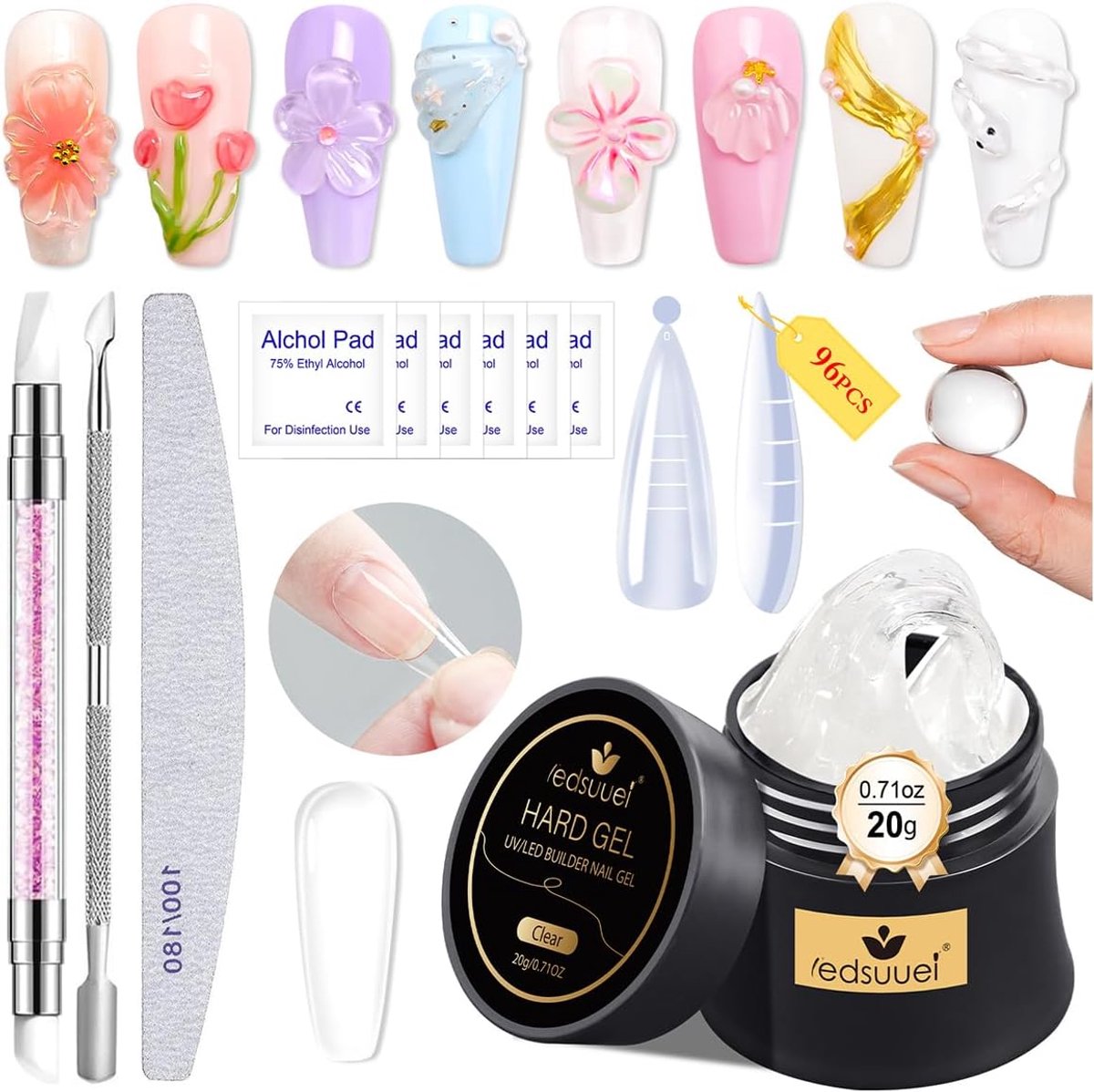 Builder Gel voor Nagels 20g - Transparant 3D Nagelgel - Zelfnivellerend - Perfect voor Manicure - ShopVlot