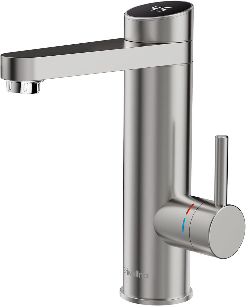 Warmwaterkraan met 120° draaibare uitloop - RVS - Tankloze waterverwarmer - Ideaal voor badkamer - ShopVlot