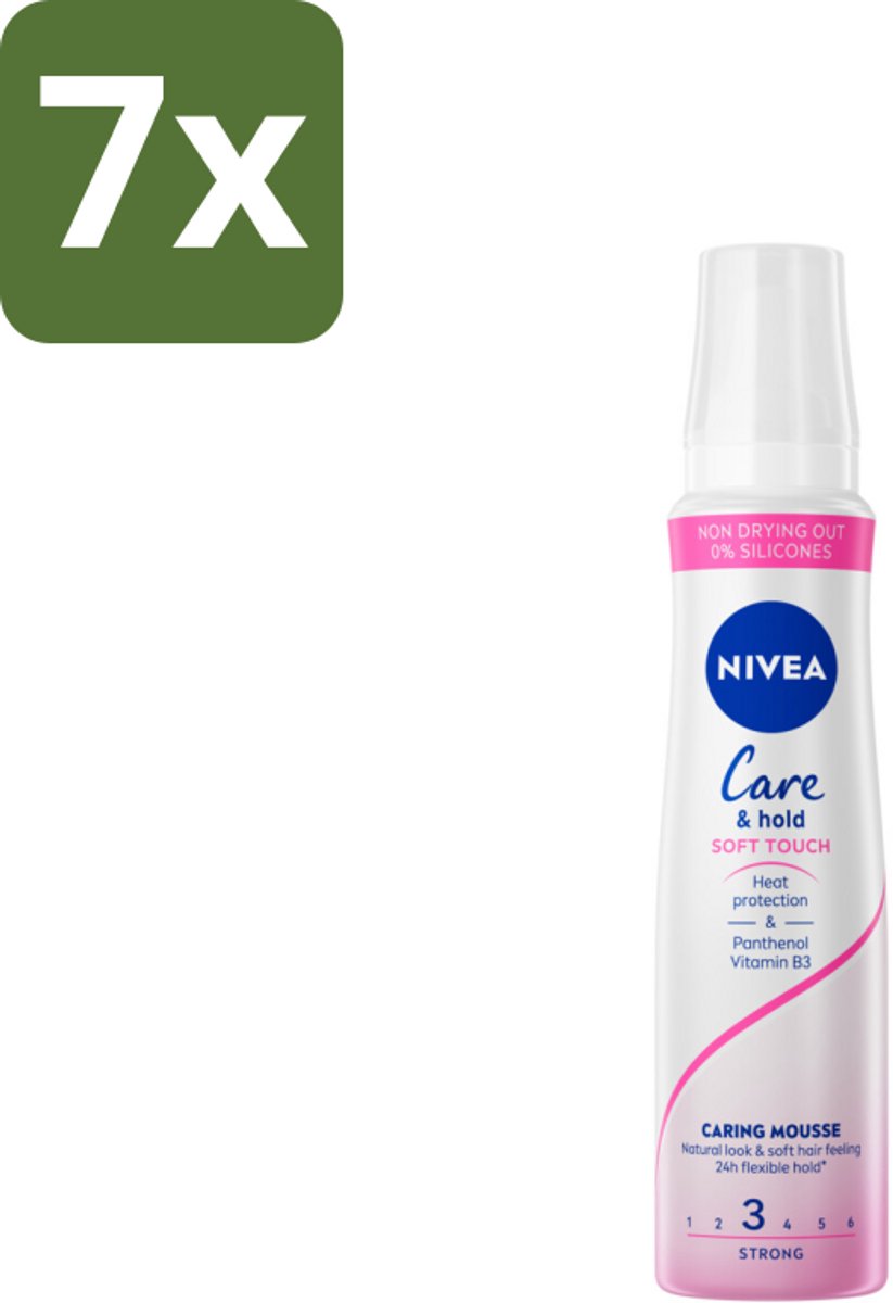 NIVEA - Haarschuim - Verzorging & Stevigheid Zachte Aanzet - 24 Uur Lang Bescherming - 250 ml - Bulkverpakking - 7 stuks