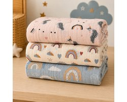 Droomdotje XL Hydrofiele Badhanddoeken Baby - Set van 3 - Katoen & Bamboe - 110x120 cm - Droomboog - Droomdotje XL Hydrofiele Doek Baby - 110x120 cm - Inbakerdoek - Swaddle - Hydrofiele Doek Groot - Katoen&Bamboe - Mousseline Doek - Multifunctioneel