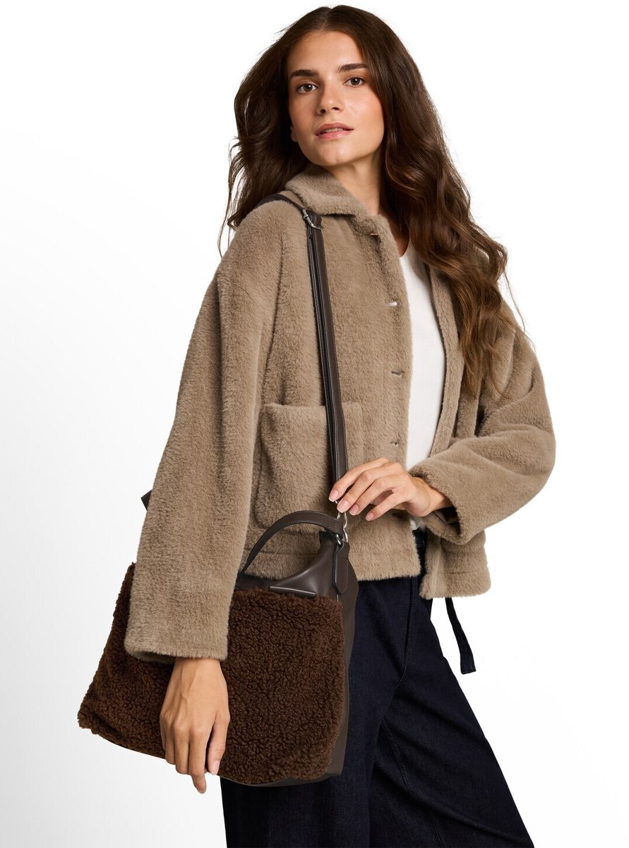 Tom Tailor - TTZELINA M buideltas met teddybont - Maat ONESIZE - dark brown