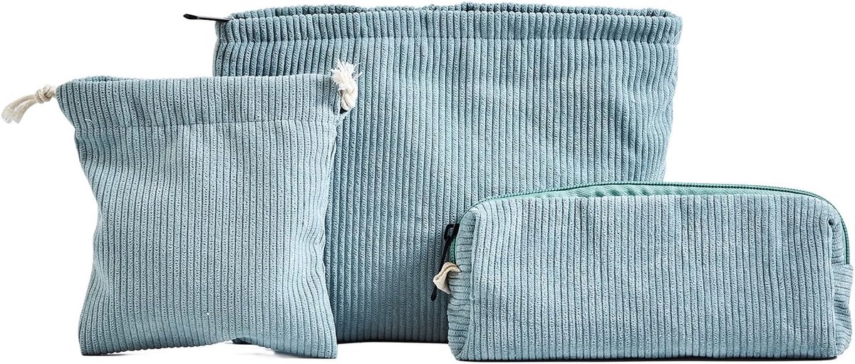 Toilettas set van 3 - blauw - make-up-organizer - ideaal voor onderweg - ShopVlot