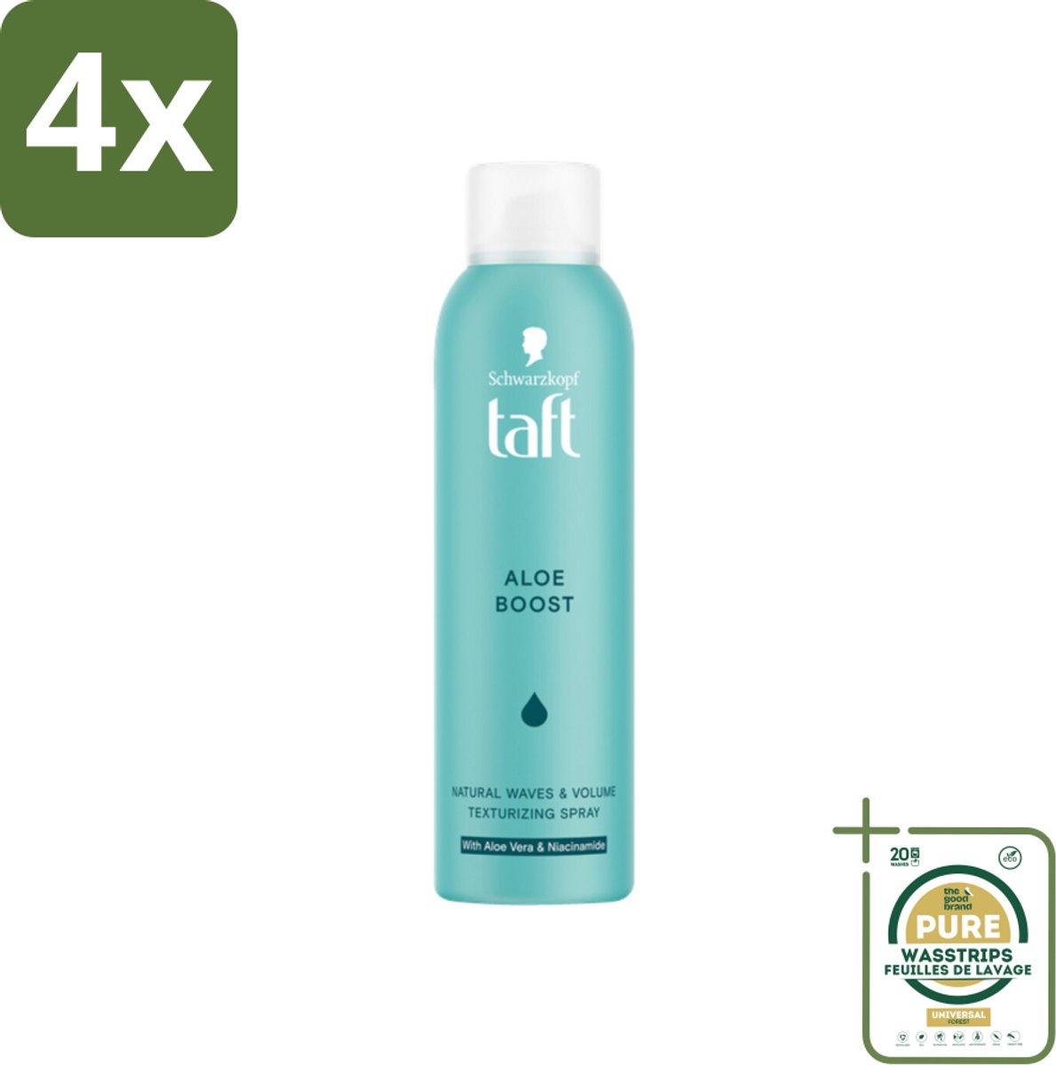 Taft - Texturizing Spray - Aloe Boost - Lichtgewicht volume - 150 ml - Voordeelverpakking - 4 stuks - Texturizing spray - Natuurlijke golven