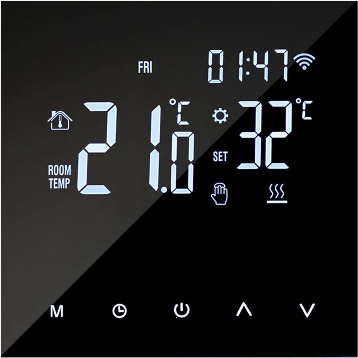 Smart heating thermostat, digital temperature controller, mobile phone, app control, touch screen, LCD display, weekly - ShopVlot