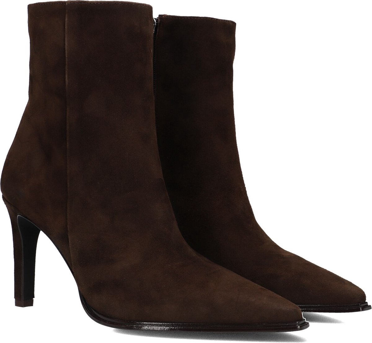 Notre-V 8939 Enkellaarsjes - Enkelboots met rits - Dames - Bruin - Maat 36