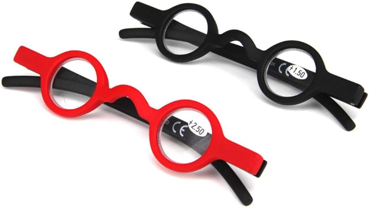 Inlefen Mini Reading Glasses 2 Pack Spring Hinges Retro Round Reading Glasses - ShopVlot