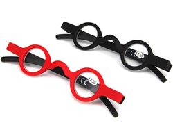 Inlefen Mini Reading Glasses 2 Pack Spring Hinges Retro Round Reading Glasses - ShopVlot