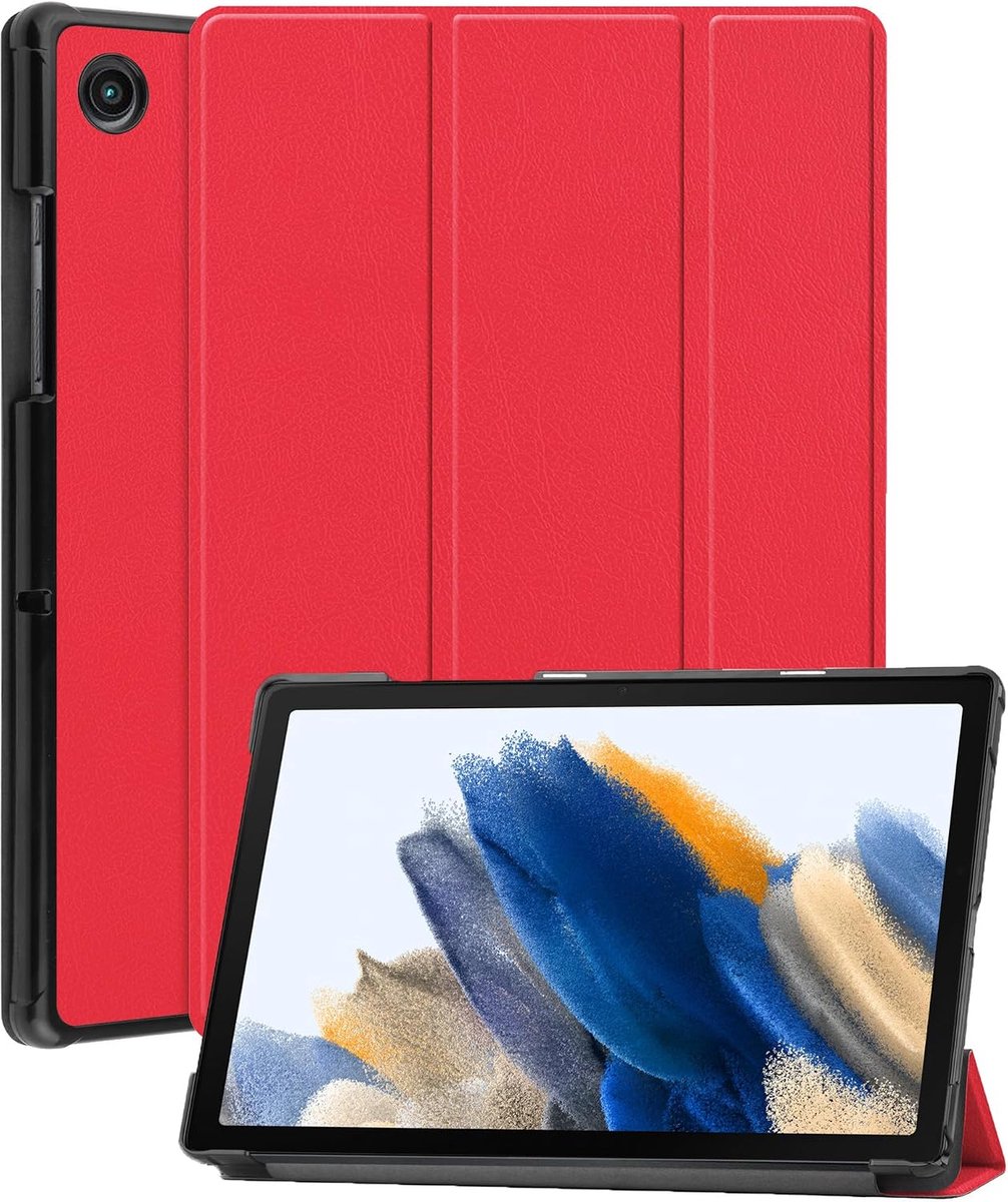 BTH - Tablet Hoes voor Samsung Galaxy Tab A8 2021 - Lichtgewicht - Hoes - met Trifold Cover - Schokbestendig Rood - ShopVlot