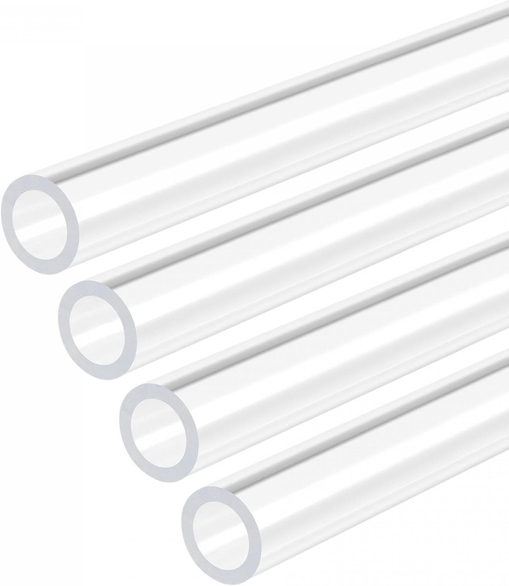 DMiotech 4pcs 7mm x 10mm 30cm Transparent Acrylic Hard Plastic Hose for Aquarium, Water Cooling System, Hydraulic - ShopVlot