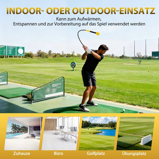 COSTWAY Golf Swing Trainer, 80/100/120 cm golftrainingshulp met gewichtskop, golf-vliegtrainer voor houdingscorrectie, binnen en buiten, golfzwaaitrainer voor beginners, professionals van Costway — afbeelding 3